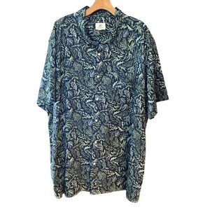 SURFSIDE SUPPLY Sz 3XB Green Surf Beach Cotton Short Sleeve Button Down Shirt